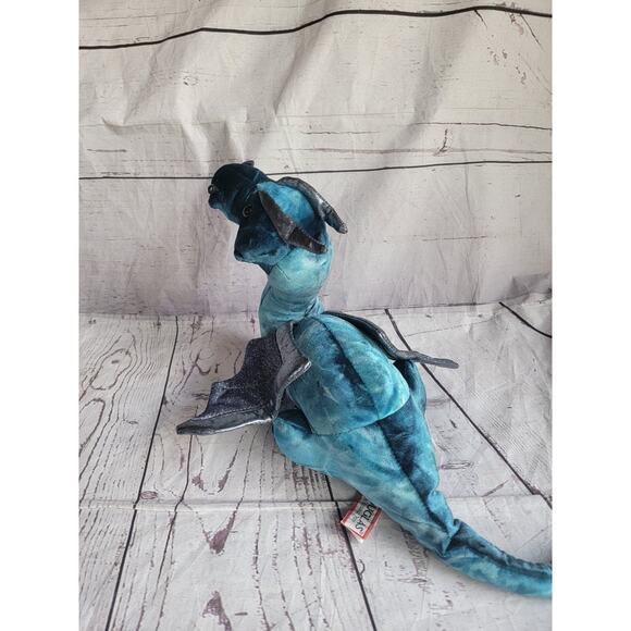 Dragon Plush by Douglas Cuddle Toys Jade Stuffed Animal Blue Green Silver - Picture 5 of 7
